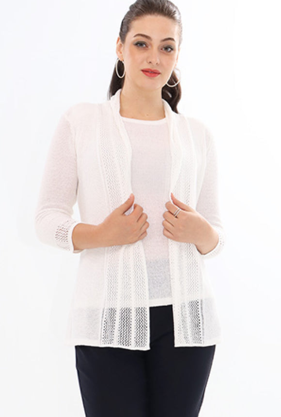 Crochet cardigan with back tie detail