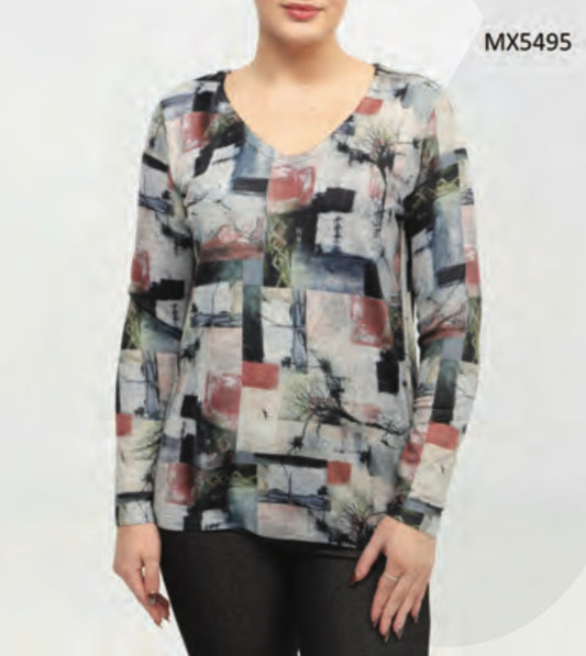 Dream garden boulevard V-neck long sleeve top
