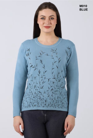 Crewneck cashmerelle printed sweater