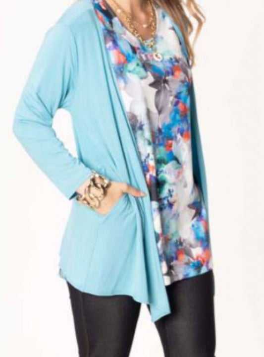 Bamboo cascade cardigan with pockets