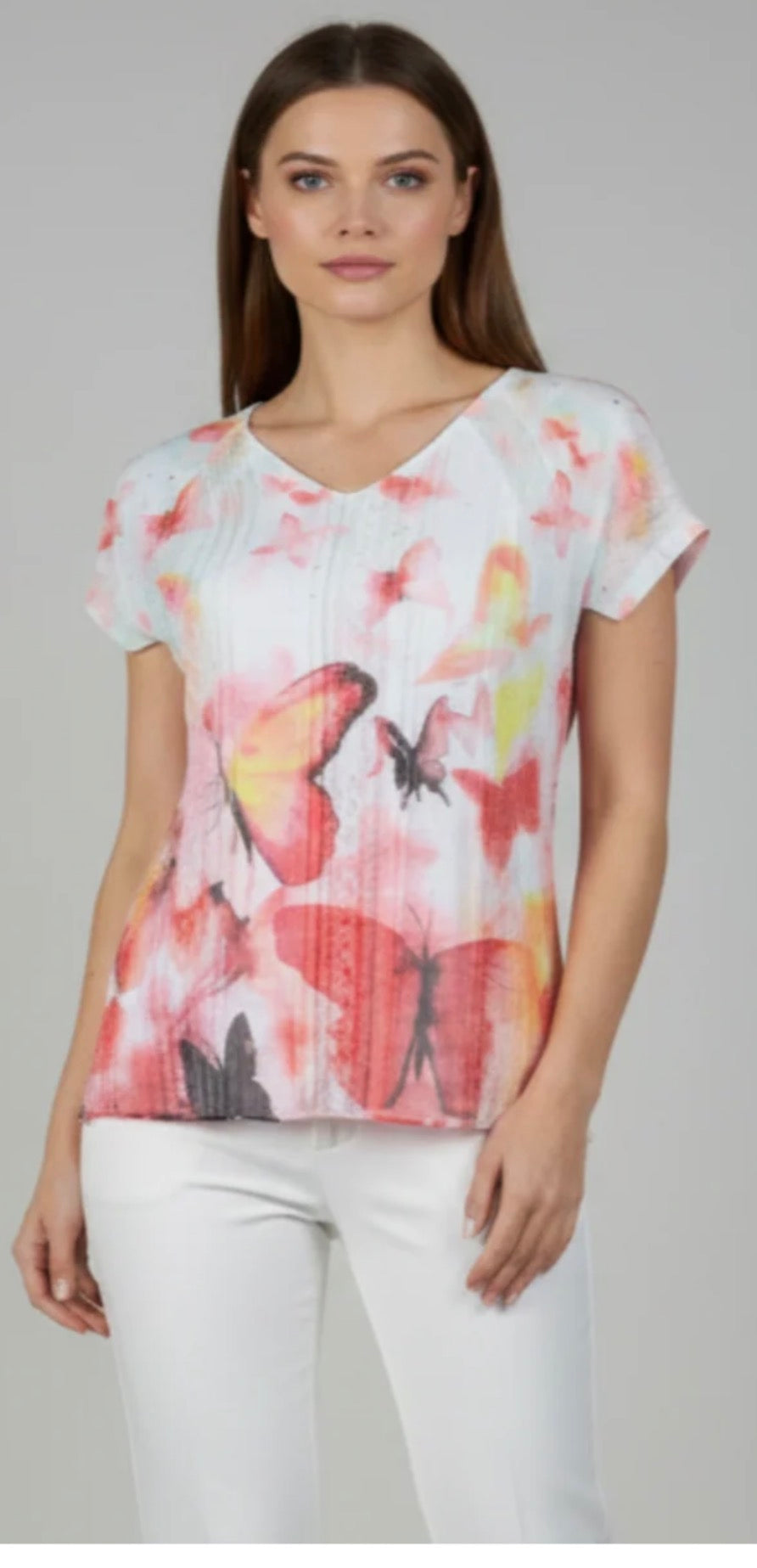 Butterfly knit lace layered top
