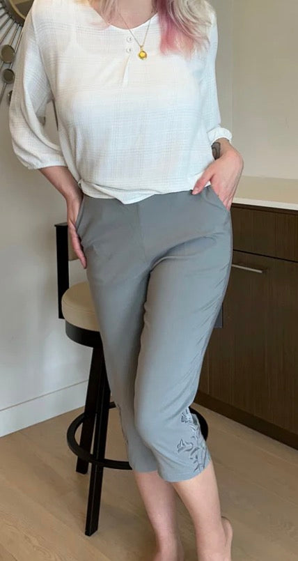 Embroidered Capri Pants