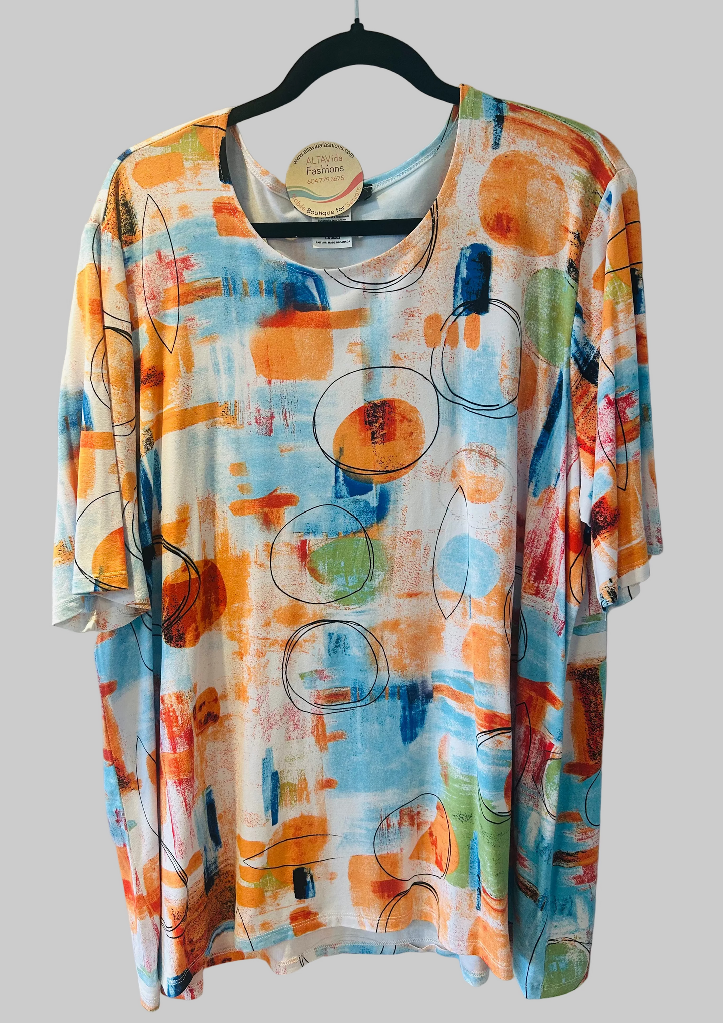 Orange blue T shirt -PLUS (3389X)