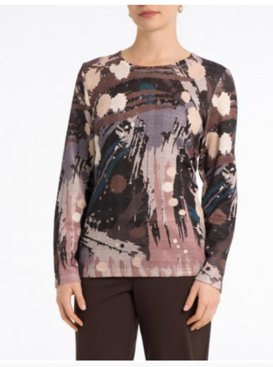 Pink multi media crewneck