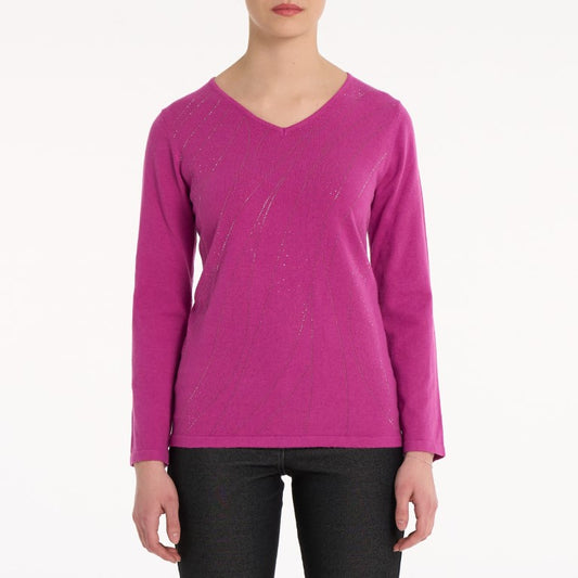 V-neck sweater with hot fix details