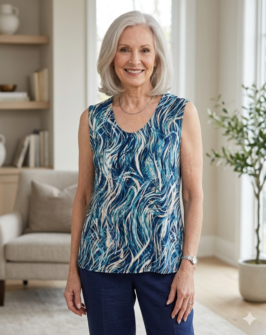 Lightweight printed tank top