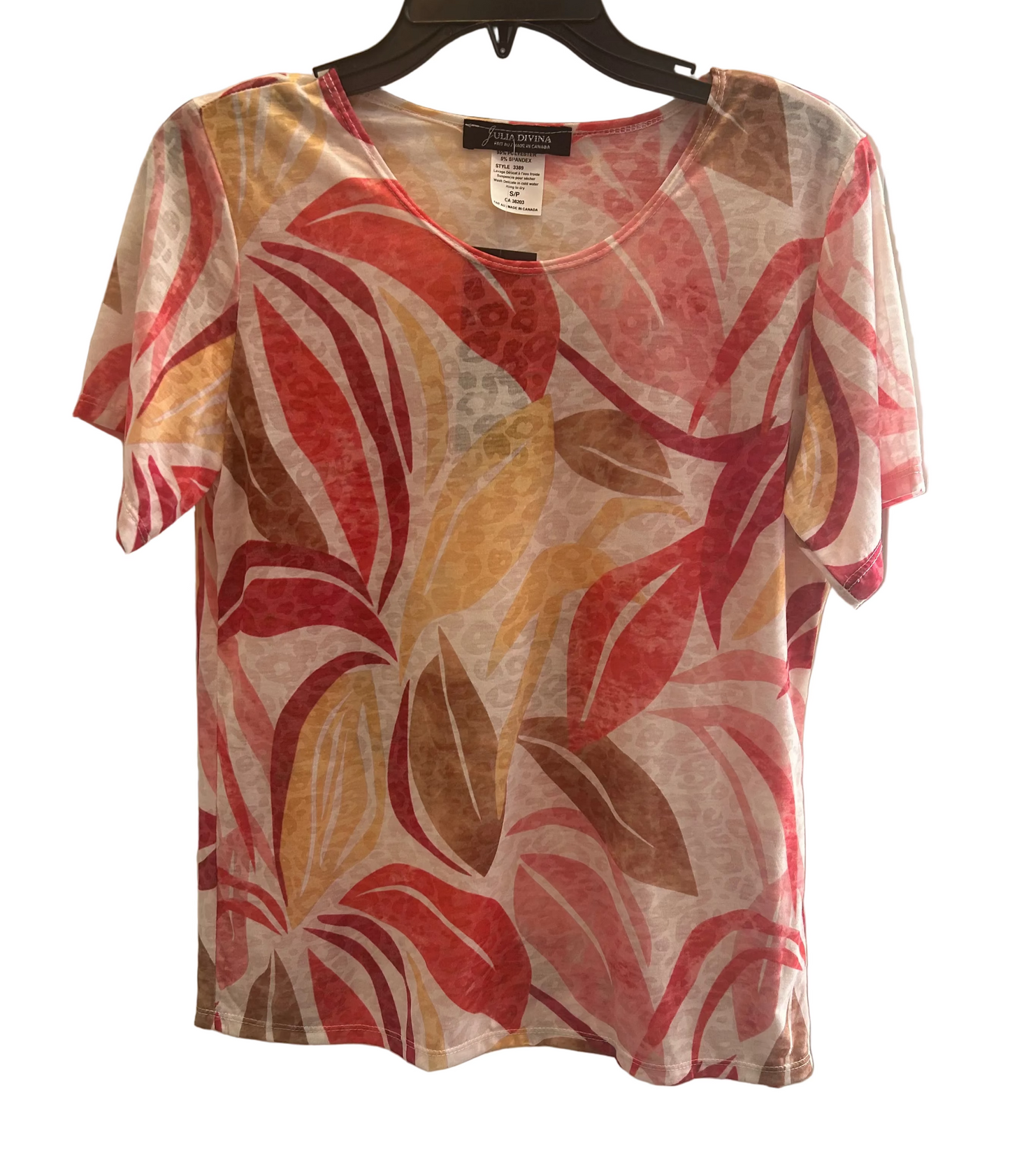 Eva Coral Taupe T shirt -PLUS (3389X)