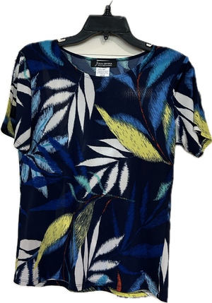 Tropical  3/4 sleeve round neck top