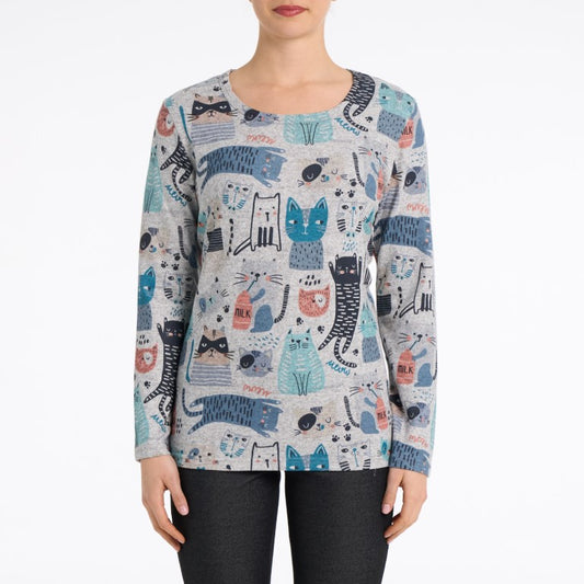 Mia crewneck scenic city knit top