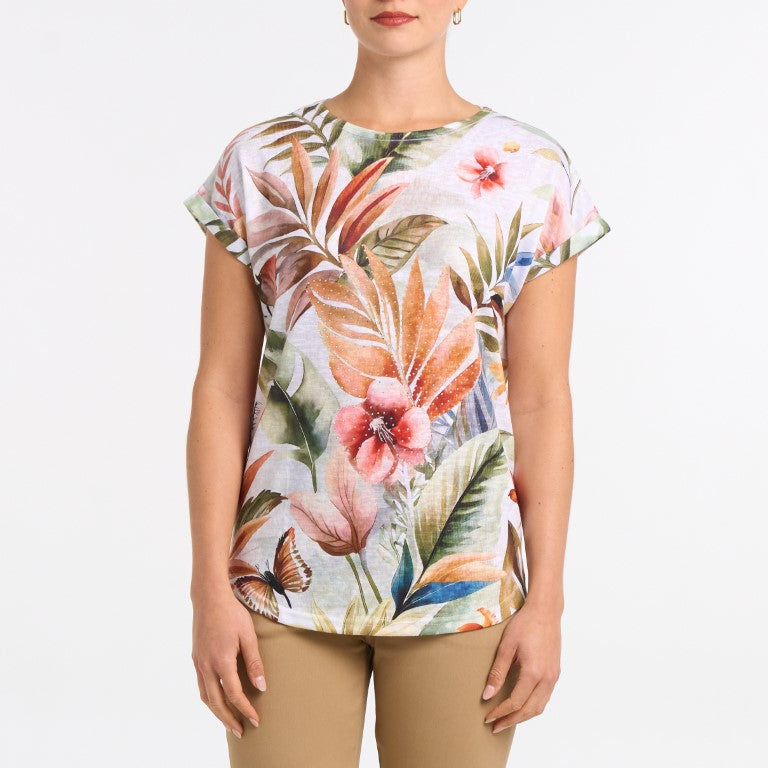 Tropical Radiance Burnout Tee top