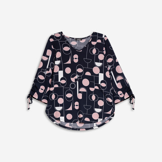 Deja exclusive print Vneck top with 3/4 sleeve