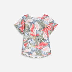 Deja top with rolled cap sleeves