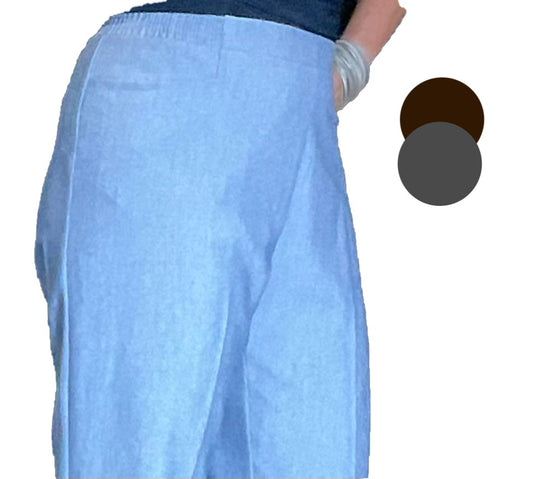 Fall basic flat front pull on  pant-Petite