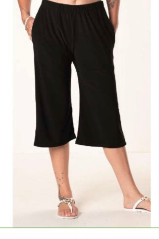 Bamboo wide leg capri-Regular and Plus Sizes